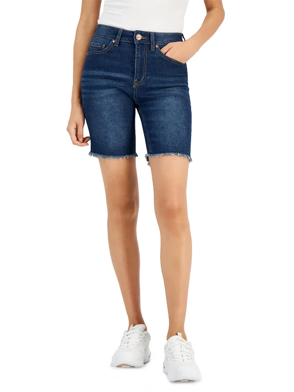 Enhance Your Flow With Stylish Yoga Wear At Great Prices Juniors Womens Dark Wash Raw Hem Bermuda Shorts Enhance Your Flow With Stylish Yoga Wear At Great Prices Juniors Womens Dark Wash Raw Hem Bermuda Shorts