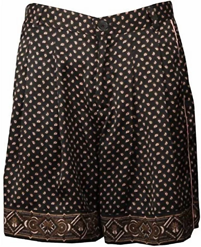High-Quality Yoga Clothing At Budget-Friendly Prices Printed Pajama Shorts In Dark Brown