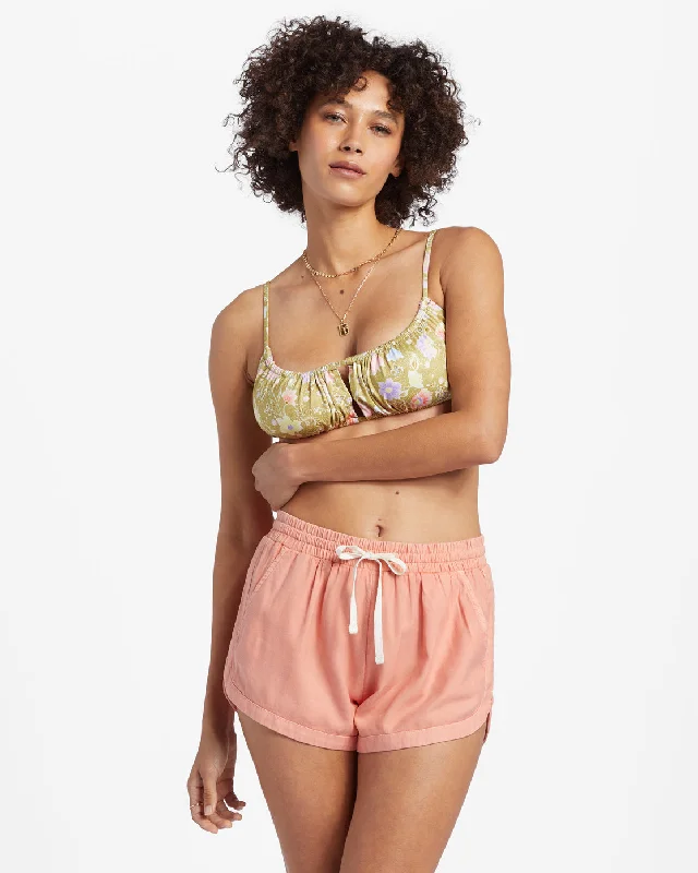 Soft, Supportive Yoga Wear At Unbeatable Savings Road Trippin Elastic Waist Shorts - Sweet Peach Soft, Supportive Yoga Wear At Unbeatable Savings Road Trippin Elastic Waist Shorts - Sweet Peach