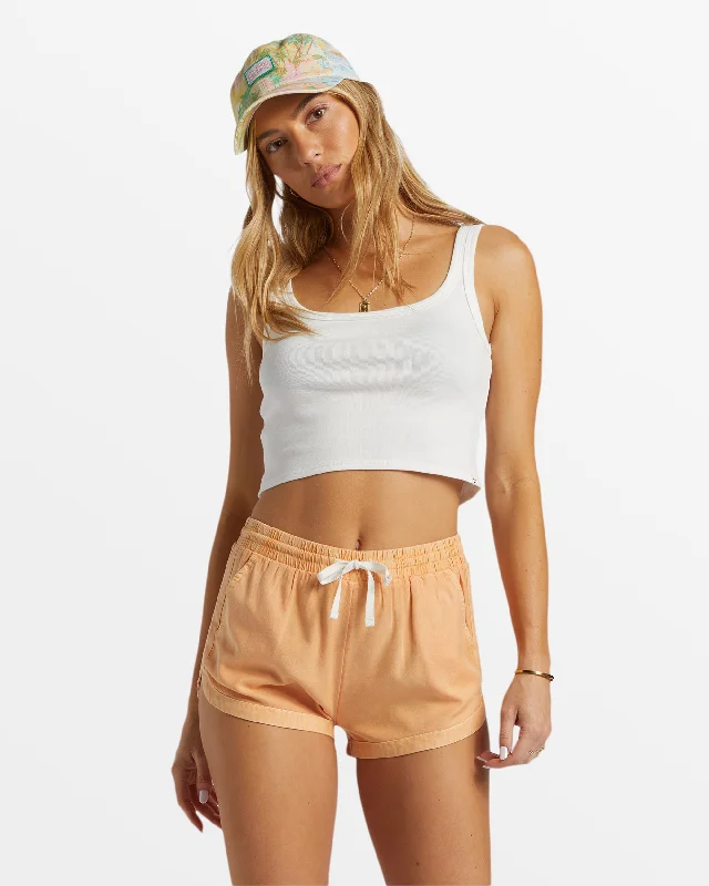 Namaste And Save On Yoga Apparel Road Trippin Elastic Waist Shorts - Tangy Peach