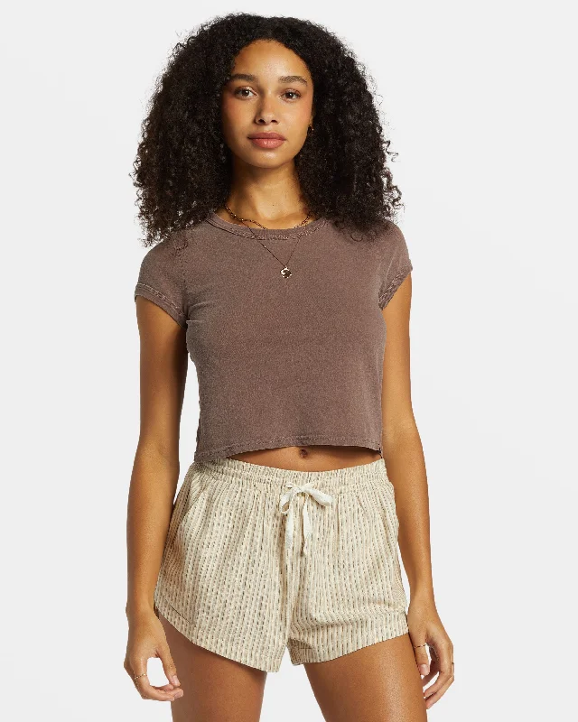 Yoga Wear At Unbeatable Prices Road Trippin Elastic Waist Shorts - Cobblestone
