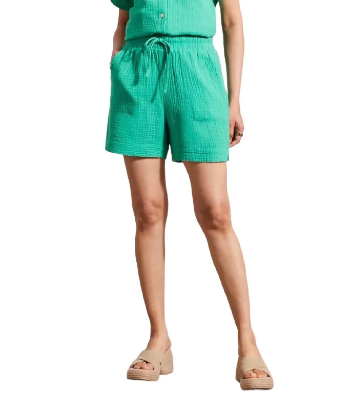The Best Styles At The Best Prices Shorts With Elastic Waist Band In Jade Mist