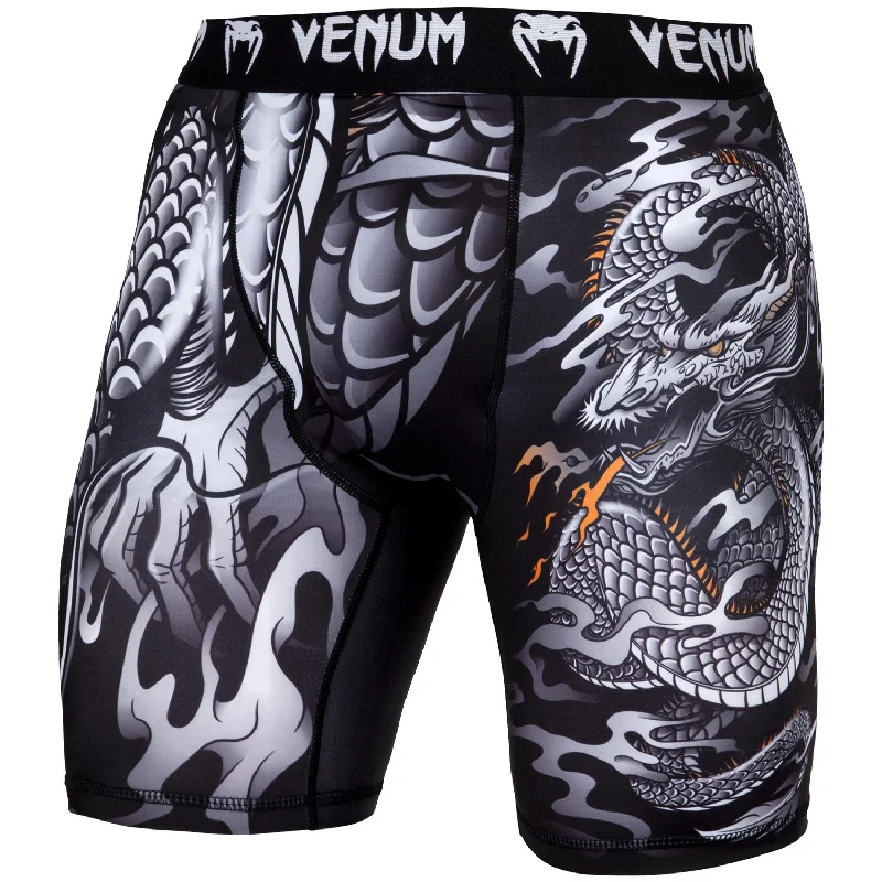 Fashionable Yoga Apparel Now On Sale Venum Dragon's Flight Compression Shorts - Black/White Fashionable Yoga Apparel Now On Sale Venum Dragon's Flight Compression Shorts - Black/White