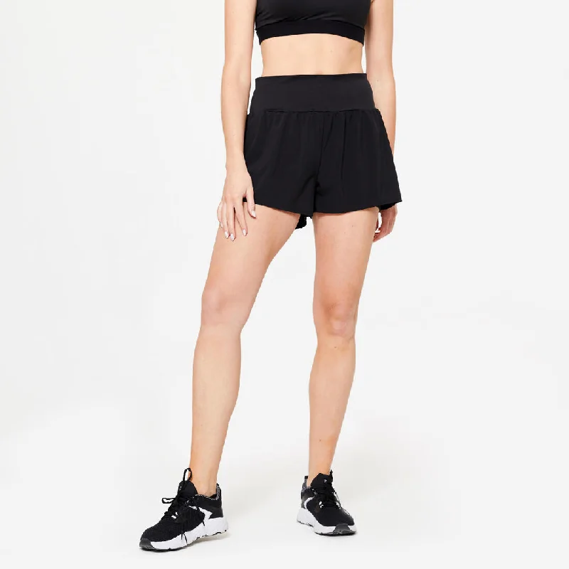 The Perfect Fit At The Perfect Price Women's 2-in-1 Fitness Cardio Shorts - Black